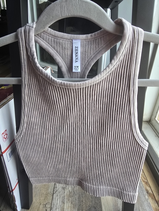 Zenana Signature Other - Zenana Ribbed Racerback Brami in Stone -NWOT